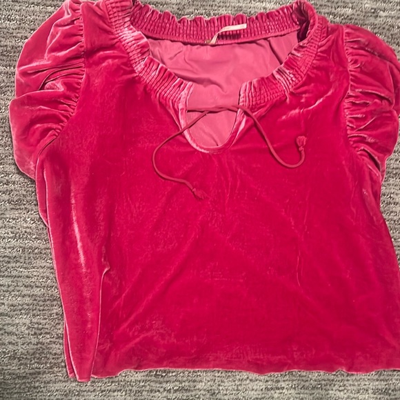 Velvet Therese Free People top Hot Pink - Picture 2 of 4